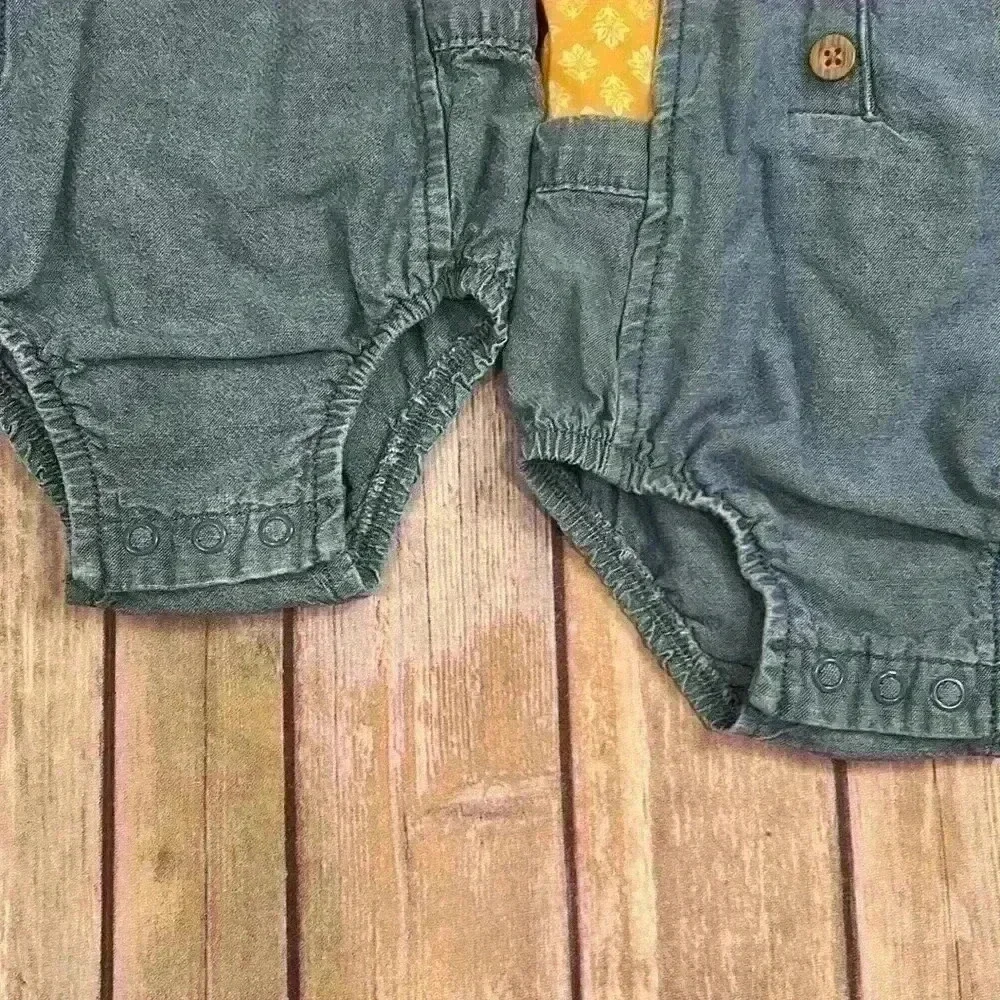 TWIN GIRL BUNDLE 💕 Adorable romper with yellow tee shirt - Picture 4 of 7